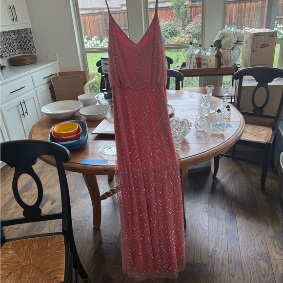 Adrianna Papell Formal Pink Beaded Dress - Picture 5 of 9